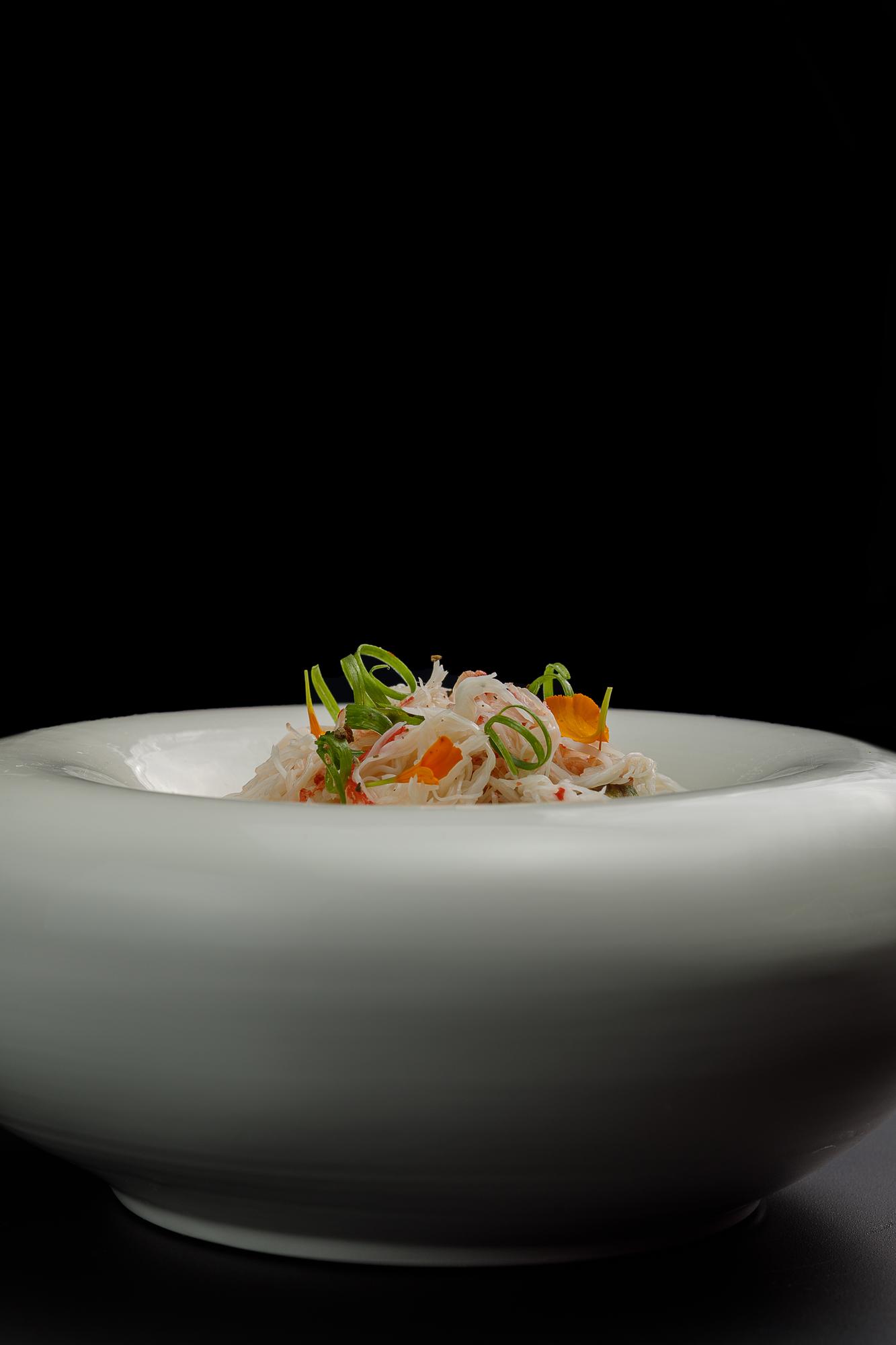 Large editorial frame of plated modern dish